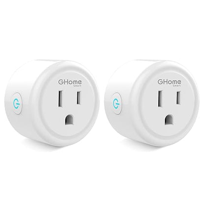 GHome Smart Plug Mini, WiFi Smart Outlet Plug Works with Alexa and Google Home, Timer Outlet with APP Control, Smart Plugs Only Supports 2.4GHz Network, No Hub Required, ETL FCC Listed, White