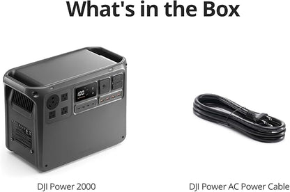 DJI Power 2000 Portable Power Station, 2048Wh LFP Battery, Compact Size, 3000W Stable Output, 0-80% Recharge in 55 Mins, Electric Generator for Home, Camping & RVs, Off-Grid