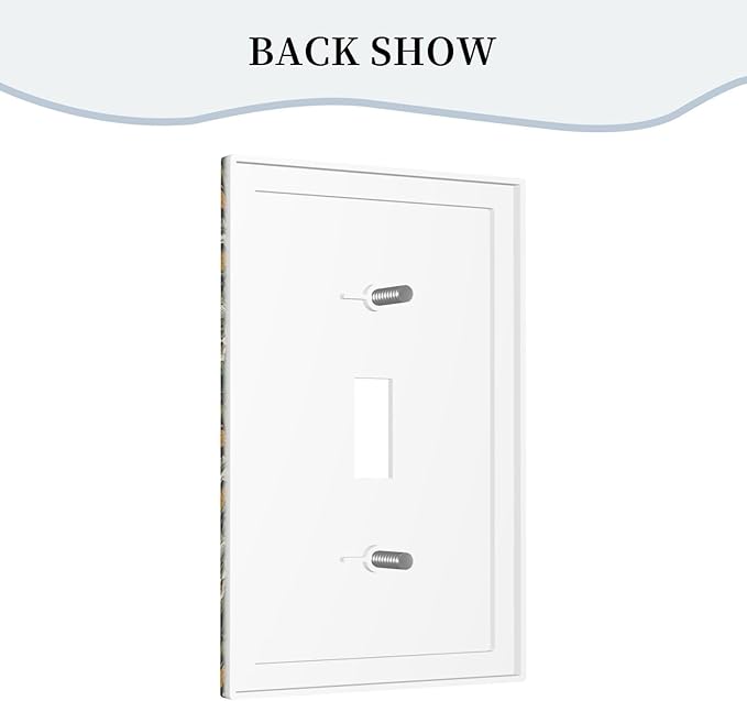 Decorative Light Switch Plate Covers Rustic Green Leaf White Daisy Yellow Floral 1 Gang Light Switch Cover Plate Single Toggle Wall Plate Outlet Covers Faceplate for Bedroom Home Decor