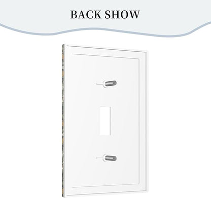 Decorative Light Switch Plate Covers Rustic Green Leaf White Daisy Yellow Floral 1 Gang Light Switch Cover Plate Single Toggle Wall Plate Outlet Covers Faceplate for Bedroom Home Decor