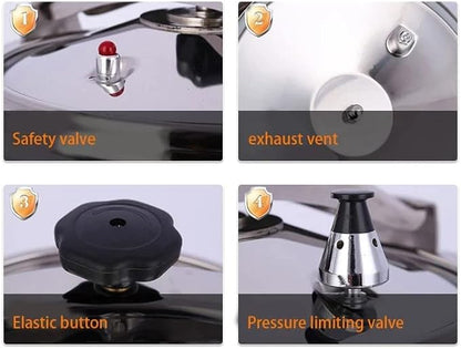 Aluminum Explosion-Proof Pressure Cooker- 7L~15L Capacity- Silver (7L)
