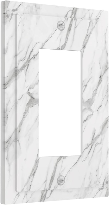 Decorative Outlet Covers Modern Grey Marble Texture 1 Gang Rocker Light Switch Cover Plate Single Wall Plates for Electrical Outlets Switch Plate Covers Faceplate for Kitchen Home Decor