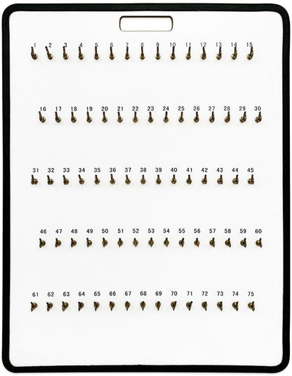MICRO TEC Masonite Key Holder Wall Mount with 75 Spring-Lock Hooks 24" × 31-3/4" – Wall Mounted Key Organizer Board with Metal Trim and Handle – Dealership, Office, Garage Key Rack Cabinet - Pack of 1