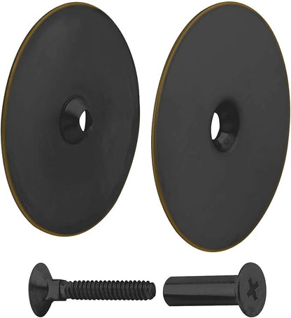 Door Hole Cover Plate Black, 2-5/8" Diameter Solid Steel, Hole Filler Plate - 1 Pack