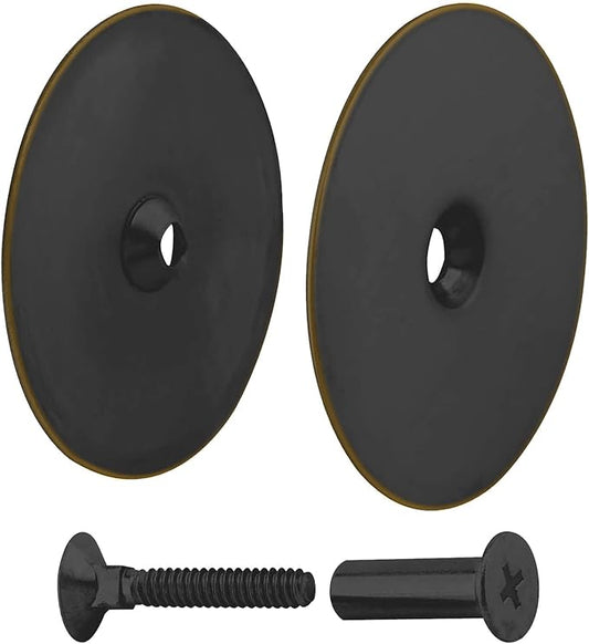 Door Hole Cover Plate Black, 2-5/8" Diameter Solid Steel, Hole Filler Plate - 1 Pack
