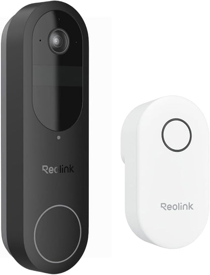 REOLINK Video Doorbell Camera with Chime, 1:1 Head-to-Toe View, 2.4/5 GHz WiFi, Person/Vehicle/Package Detection, No Monthly Fees