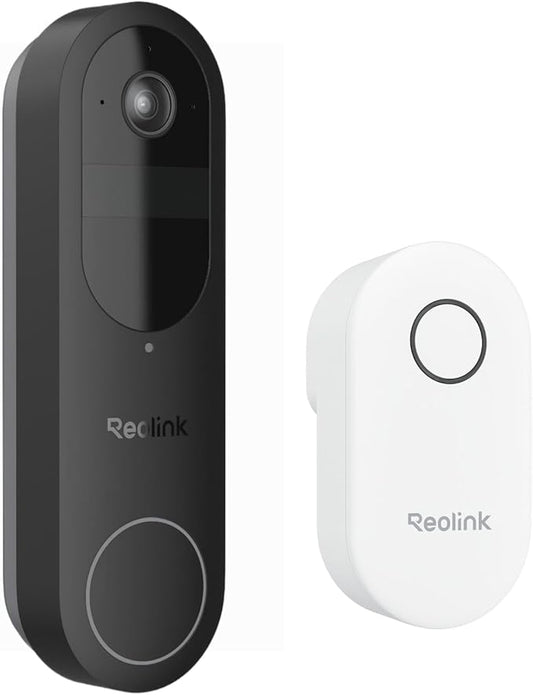 REOLINK Video Doorbell Camera with Chime, 1:1 Head-to-Toe View, 2.4/5 GHz WiFi, Person/Vehicle/Package Detection, No Monthly Fees