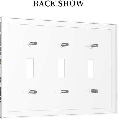 Light Switch Covers Funny Cat Wacky Kitty 3 Gang Wall Plates Triple Toggle Outlet Cover Decorative Switchplates Electrical Panel Cover for Kitchen Living Room 4.8 X 6.7 IN
