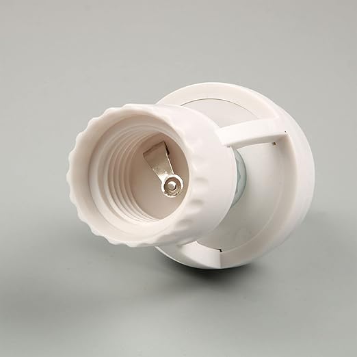 E27 Sensor Lights Socket, Motion Sensor Light Socket 10-300 Sec Delay, 6m Sensing Distance, IR Motion Activated Lamp Holder for Basement, Garage, Staircase (100-240V)