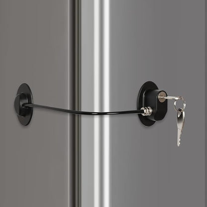 REZIPO - Refrigerator Door Lock with 2 Keys, File Drawer Lock, Freezer Door Lock and Child Safety Cabinet Lock by REZIPO Black