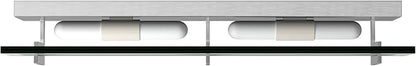 Hinkley Latitude Large Four Light Bath Vanity - Modern, Inside Etched Clear Glass Panel, Bulbs Included - Chrome Finish