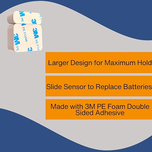 Simplisafe Entry Sensor Adhesive | Mounting Tape for Simplisafe Door, Entry, and Contact Sensor | Easy Mount, No Cutting, Peel and Stick (5 Pack Sensor + 5 Magnet Side)
