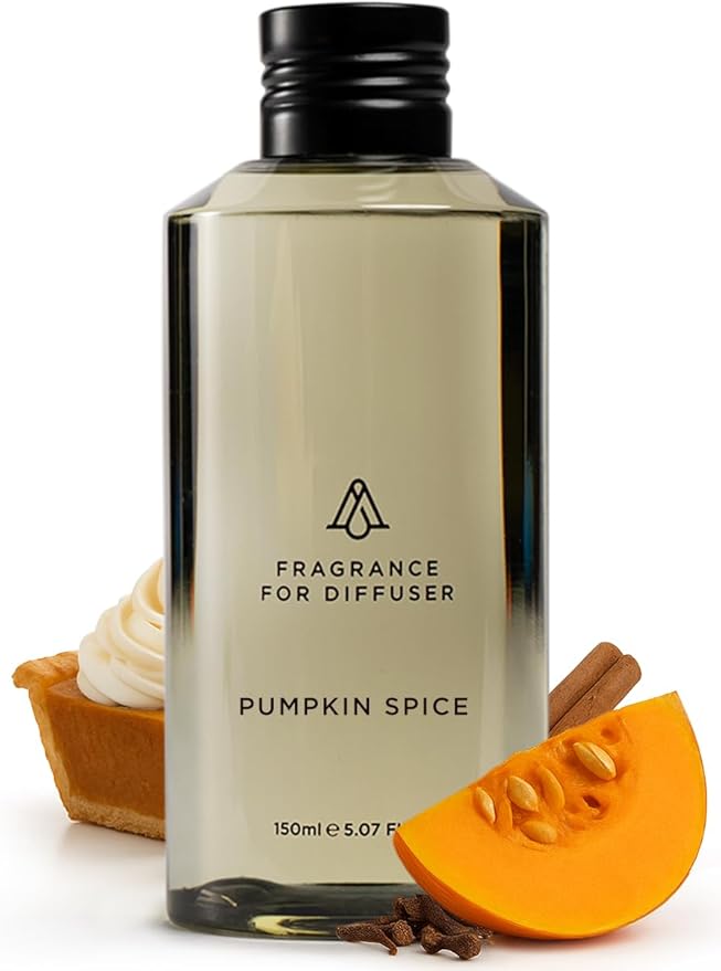 AromaPlan Hotel Scent Diffuser Oil Pumpkin Spice 5 Fl Oz (148ml) Fall Collection –Luxury Hotel & Home Fragrance Oil - Non Toxic - Made in USA - Bigger Bottle, Bolder Aroma & Longer Lasting
