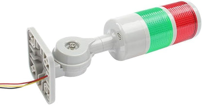 Signal Tower Stack Lights - Industrial Signal Warning Lights with Rotatable Base, Steady/Flashing Switch, 12V/24V DC (2-Layer, No Buzzer)