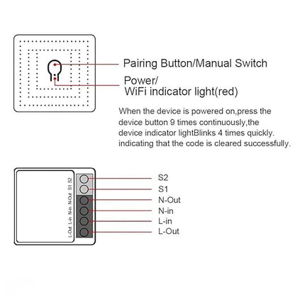EweLink 16A Mini WiFi Relay Module Smart Switch,DIY Wireless Light Switch Voice Control Outlet for Smart Home Automation，Compatible with Alexa/Google Home(2 Packs)