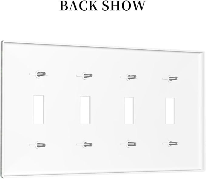 Decorative Light Switch Plate Covers Boho Red Mushroom Green Leaf Plants Floral 4 Gang Wall Plate Switch Cover Plate Quad Toggle Jumbo Electrical Faceplate for Bedroom Home Decor