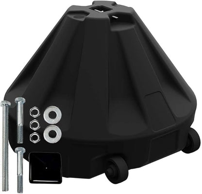 Plasticade Roll-A-Post Portable Signpost Base for 26" x 38" or Smaller Signs, Designed for School, Airport, Parking Lot, Durable Plastic, Wind Resistance, 24" x 24", Black, Post Not Included