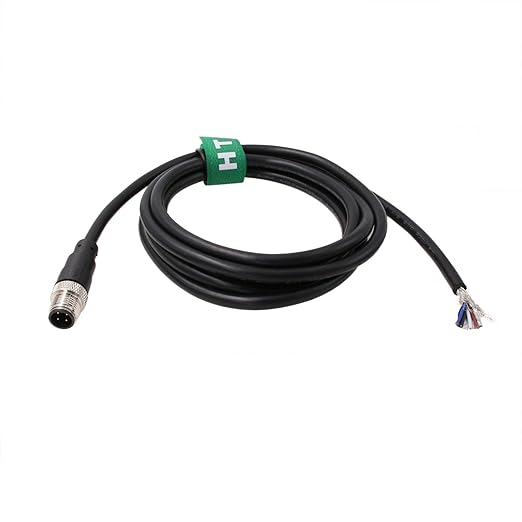 M12 A Code 4 pin Male Cable to Open Wire for Industrial Sensor Encoder Actuator Automation Device Network IO Link Profibus Power Data, Shield 30m
