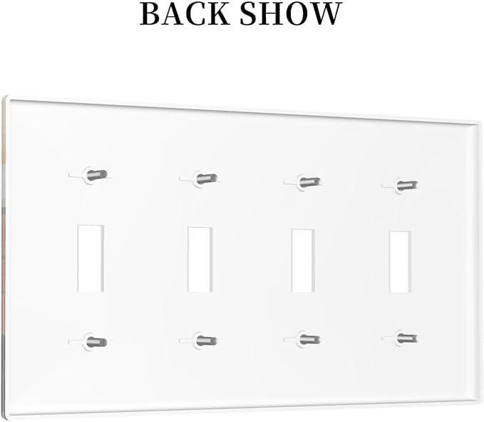 Sun Forest Deer Snow Mountain River Light Switch Covers Quad Toggle Electrical Faceplate 4 Gang Wall Plate Decorative Switch Plates For Bed Room Living Room Decor