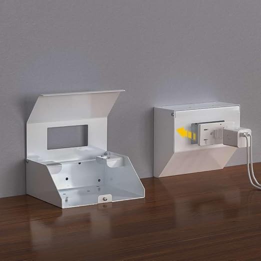 Under Cabinet GFCI Safety Outlet, 20 AMP, Self-Testing, Wall Distribution Box (White-E)