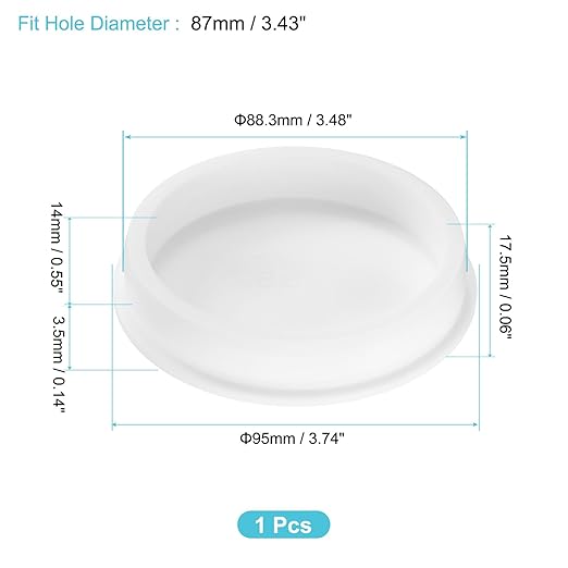 uxcell 1Pcs Silicone Hole Plug, Waterproof Round Rubber Stoppers Bottle Seal Plugs Tube Pipe End Caps for 87mm/3.43" Hole for Bathtub Bottle, White