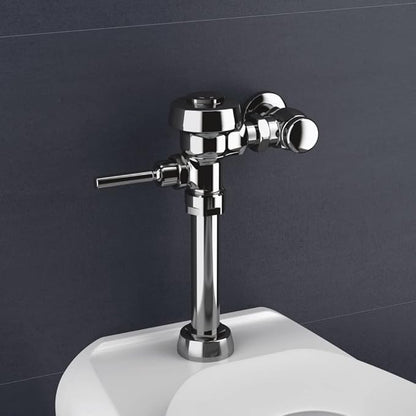 Sloan Royal 111 Exposed Manual Water Closet Flushometer, 1.6 GPF Manual Flush Valve - Single Flush Non-Hold-Open Handle, Fixture Connection Top Spud, Polished Chrome Finish, 3010000