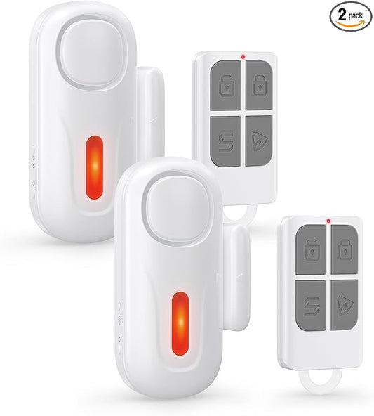 Door Alarms for Kids Safety, 120dB Wireless Window Security Sensor with 600ft Remote Range, Home Intruder Alert System with SOS Button, 2-Level Adjustable Volume for Pool, Dementia, Apartment, 2 Pack