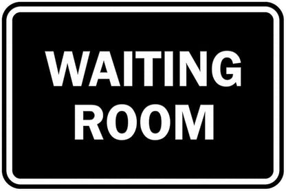 Signs ByLITA Classic Framed Waiting Room (Black) - Small 2 Pack