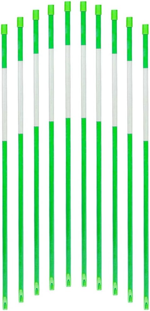 FiberMarker 48inch Reflective Driveway Markers 20-Pack, 1/4-Inch Dia Driveway Poles for Easy Visibility at Night, Green Hollow Tubes