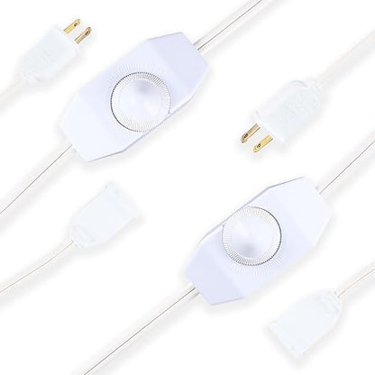 4PCS Lamp Dimmer Switch Extension Cord Plug in Dimmer,Rotary Control for 150 Watt Dimmable Lights,Christmas Village Houses Lights Cord,Salt Light,6 ft Cord