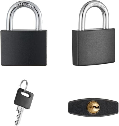 Covered Aluminum Padlock with Key, 8 Pack 1-9/16" Padlocks with Same Key，Key Lock for Outdoors