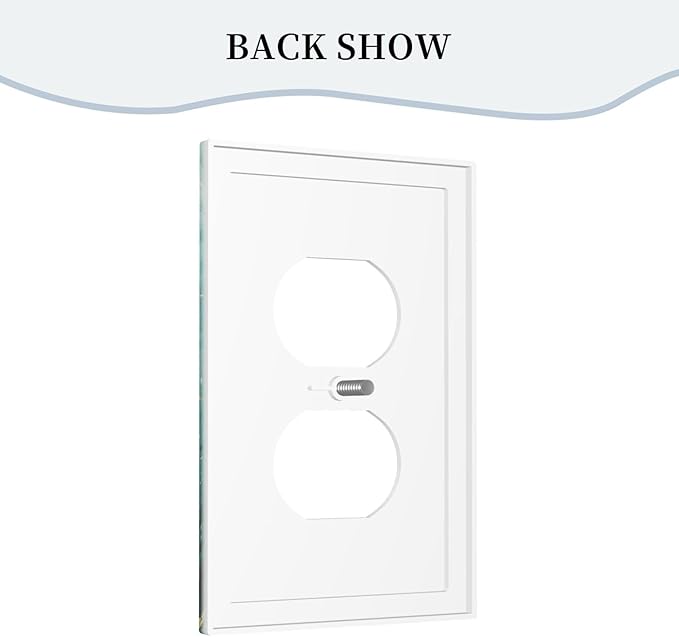 Decorative Outlet Covers Rustic Green Lucky Four leaf Clover 1 Gang Duplex Light Switch Cover Plate Unique Wall Plate Electrical Switch Plate Covers for Bedroom Home Decor