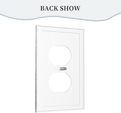 Decorative Outlet Covers Rustic Green Lucky Four leaf Clover 1 Gang Duplex Light Switch Cover Plate Unique Wall Plate Electrical Switch Plate Covers for Bedroom Home Decor