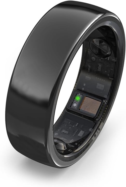aaboRing Smart Ring, Men, Women, Track Heart Rate, Fitness, Activity, Sleep Stress Monitoring, Step Count, Up to 7 Days of Battery Life, Titanium, No App Subscription, Black 13
