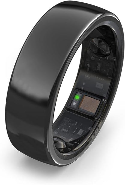 aaboRing Smart Ring, Men, Women, Track Heart Rate, Fitness, Activity, Sleep Stress Monitoring, Step Count, Up to 7 Days of Battery Life, Titanium, No App Subscription, Black 8