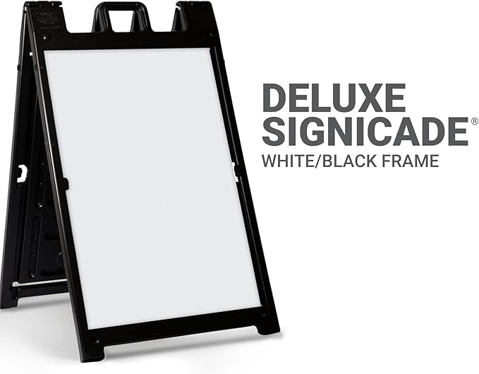 GotPrint Custom A-Frame Sign | 24"x36" Design Your Own Sign Add Text/Image/Logo | Signicade Outdoor Sandwich Board with Deluxe Stand, Black