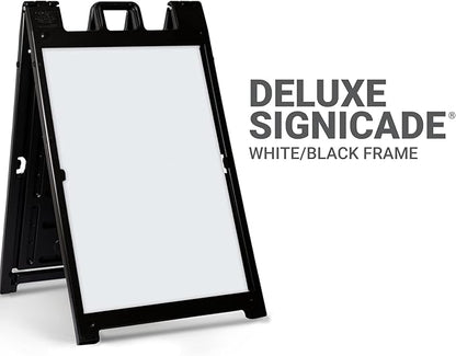 GotPrint Custom A-Frame Sign | 24"x36" Design Your Own Sign Add Text/Image/Logo | Signicade Outdoor Sandwich Board with Deluxe Stand, Black