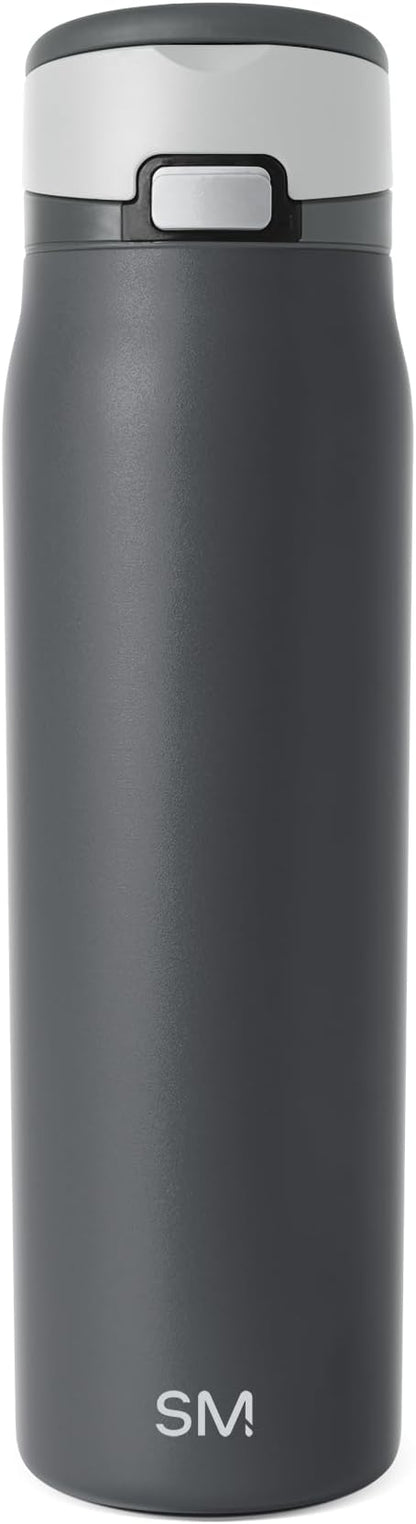 Simple Modern Mesa Loop Water Bottle with Covered Straw and Handle | 30oz Cup Holder Friendly Insulated Stainless Steel Bottles for Travel, Sports and School | Steele