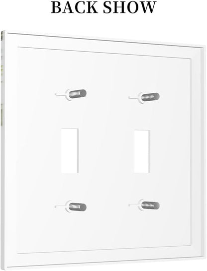 Decorative Switch Plates Boho Farmhouse Flower Leaf Sage Green 2 Gang Double Toggle Outlet Light Switch Cover Wall Plate Electrical Faceplate for Bedroom Cabin Decor
