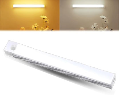 Punch-Free Smart Sensor Magnetic Rechargeable Led Lights, Sensor Magnetic Rechargeable Led Lights, Under Cabinet Lights, for Stairs,Wardrobe,Cabinet (White Light, 20cm/7.8in)
