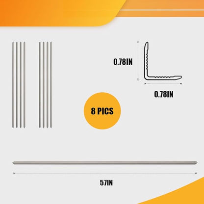 OUZUGIE 8-Pack 57 Inches, WPC Slat Wall Panel Trim,Corner Guard for High Grille (Gray Marble)