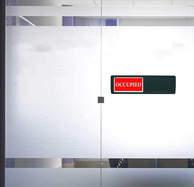 Vacant Occupied Sign - Magnetic Double-Sided Bathroom Door Sign for Home, Office, Restroom - Easy to Flip, Durable Design, Black