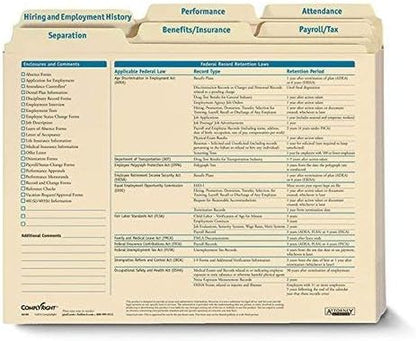 ComplyRight Expanded Employee Record Organizer and 6 Folders | 11.9” x 9.5” x 1.25” | HR and Employee Management | 25-Pack