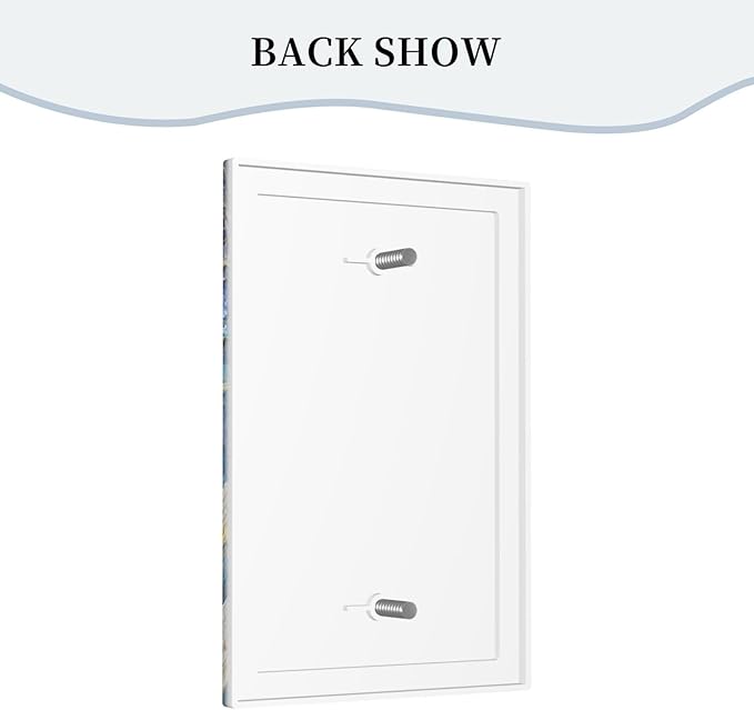 Decorative Light Switch Cover Plate Blue White Flower Gold Line Cloud 1 Gang No Device Single Blank Outlet Covers Wall Plates for Electrical Outlets Faceplate for Bedroom Home Decor