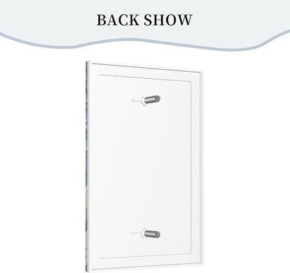 Decorative Light Switch Cover Plate Blue White Flower Gold Line Cloud 1 Gang No Device Single Blank Outlet Covers Wall Plates for Electrical Outlets Faceplate for Bedroom Home Decor
