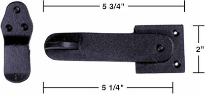 Renovators Supply Manufacturing Black Wrought Iron Gate Flip Latch 5.75" L Antique Medium to Light Duty Two Sided Flip Locks Rust Resistant Powder Coated Barn Door Latches with Hardware Pack of 6
