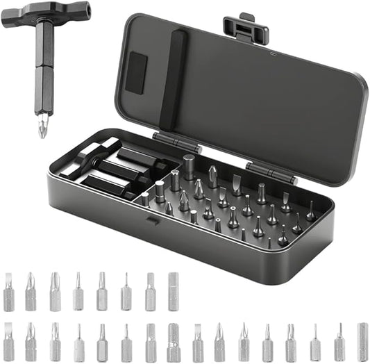 24 in 1 Magnetic Ratchet Screwdriver Set, Multi Bit Screw Driver Set Kit with Precision Bits & Case, Suitable for Home Repairs, DIY Projects, and Electronics (Set A)