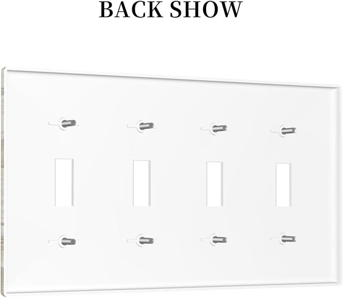 Light Switch Covers Rustic Sunflower Floral Pattern Quad Toggle Electrical Faceplate 4 Gang Wall Plate Decorative Switch Plates for Bedroom Cabin Decor
