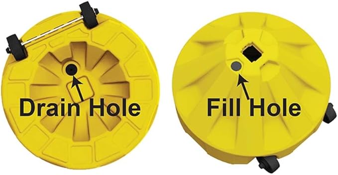 Plasticade Roll-A-Post Portable Sign Post with 60" Power Post Plastic Signpost, Designed for Schools, Sidewalks or Parking Lots, Durable and Resistant to Weathering, Yellow Base with Black Post