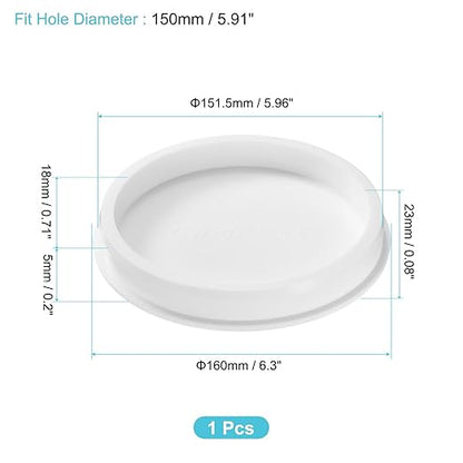 uxcell 1Pcs Silicone Hole Plug, Waterproof Round Rubber Stoppers Bottle Seal Plugs Tube Pipe End Caps for 150mm/5.91" Hole for Bathtub Bottle, White